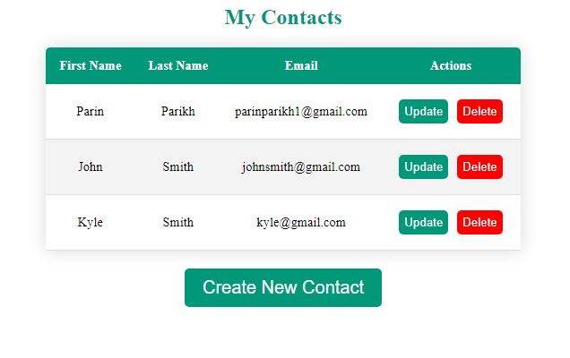 Contact list project image